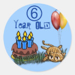 Ultra Cute 6 Year Old Leopard  Birthday Stickers