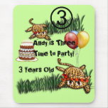 Ultra Cute Leopard Safari Birthday Invitations mousepads