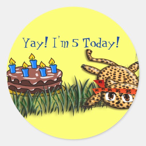 Ultra Cute Leopard Safari Birthday Invitations Stickers