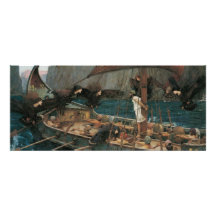 Ulysses and the Sirens by JW Waterhouse, Victorian Custom Invitations