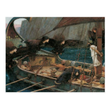 Ulysses and the Sirens by JW Waterhouse, Victorian Post Card