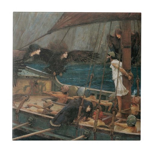 Ulysses and the Sirens by JW Waterhouse, Victorian Tile