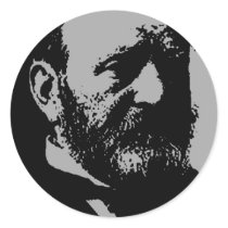 Ulysses S. Grant silhouette Round Stickers
