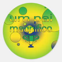 Um Pai Magnifico Brazil Flag Colours Pop Art Stickers