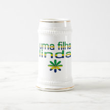 Uma Filha Linda Brazil Flag Colours Coffee Mugs