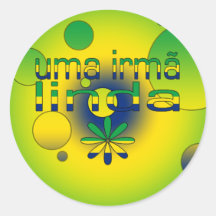 Uma Irmã Linda Brazil Flag Colours Pop Art Sticker