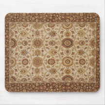 Umber Tawny Floral Persian Tapestry Design Mouse Mat
