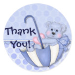 Umbrella Bear Blue Baby Thank You