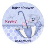 Umbrella Bear Blue Polka Dot Baby Shower