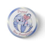 Umbrella Bear - New Grandpa - Boy Pinback Buttons