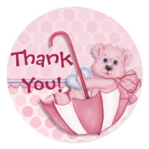 Umbrella Bear Pink Baby Thank You