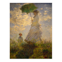 Umbrella Monet Painting Postcard