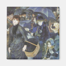 Umbrellas by Renoir, Vintage Impressionism Art Refrigerator Magnets