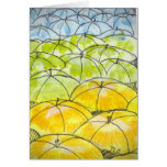 umbrellas in springtime card