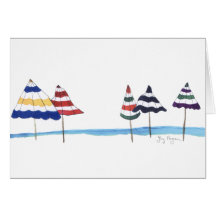 Umbrellas on the Beach Cards