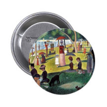 Un dimanche après-midi à l'Îl by Georges Seurat Pinback Buttons