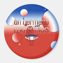Un Hermano Magnífico Chile Flag Colours Pop Art Refrigerator Magnets