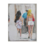 una morena y una rubia post card