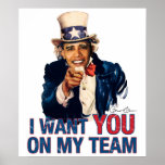Uncle Barack Obama I Want You On My Team posters