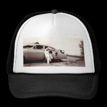 Uncle in a bunny suit trucker hat hats