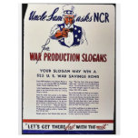 Uncle Sam Asks Ncr For War Production Slogans flyers
