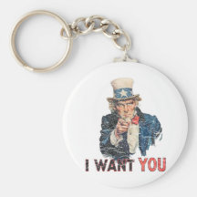 Uncle Sam Distressed Look Key Chain
