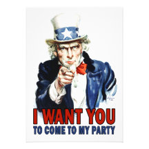 Uncle Sam - I WANT YOU - Party Invitation