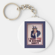 Uncle Sam I Want You to Restore Sanity Tshirts Key Chain