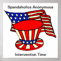 Uncle Sam is a shopaholic Intervention Time Poster