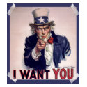 Uncle Sam Poster Ladies Sheer V-Neck t-shirt (Fitt