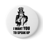 Uncle Sam Says Speak Up Button