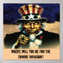 uncle sam, Where will You be For the Zombie Inv... Posters