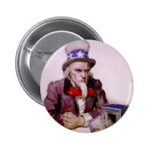 Uncle Sam With An  Empty Treasury Pins