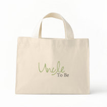 Uncle To Be (Green Script) Canvas Bags