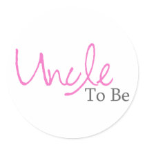 Uncle To Be (Pink Script) Sticker