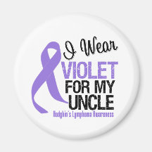 Uncle Violet Ribbon Hodgkins Lymphoma Fridge Magnets