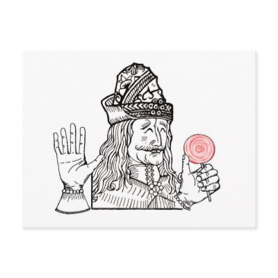 Uncle Vlad has a lollipop Postcard by Boogybunny