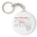Unconditionally In Love With My Soldier keychains