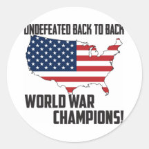 Undefeated Back to Back World War Champions USA Sticker