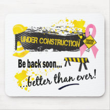 Under Construction Breast Cancer Mousemat