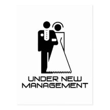 Under New Management Married Postcard