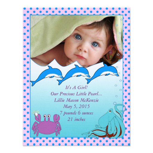 Under the Sea Baby Girl Announcement