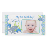 Under the Sea Critters Boy 1st Birthday Photocard
