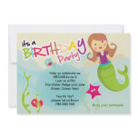 Under the sea mermaid birthday party invitation