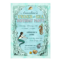 Under the Sea Mermaid Party Invitation