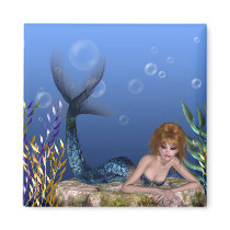 Under the Sea Redheaded Mermaid Magnet
