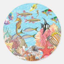 Under the sea round sticker