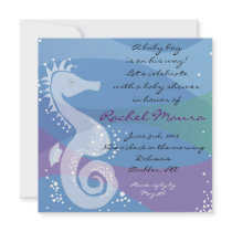 Under The Sea Seahorse Baby Boy Shower Invitation