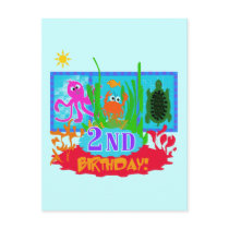 Undersea 2nd Birthday T-shirts and gifts Post Cards