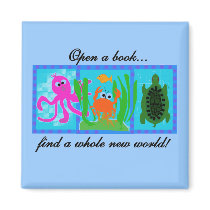 Undersea Open a Book Tshirts and Gifts Magnet